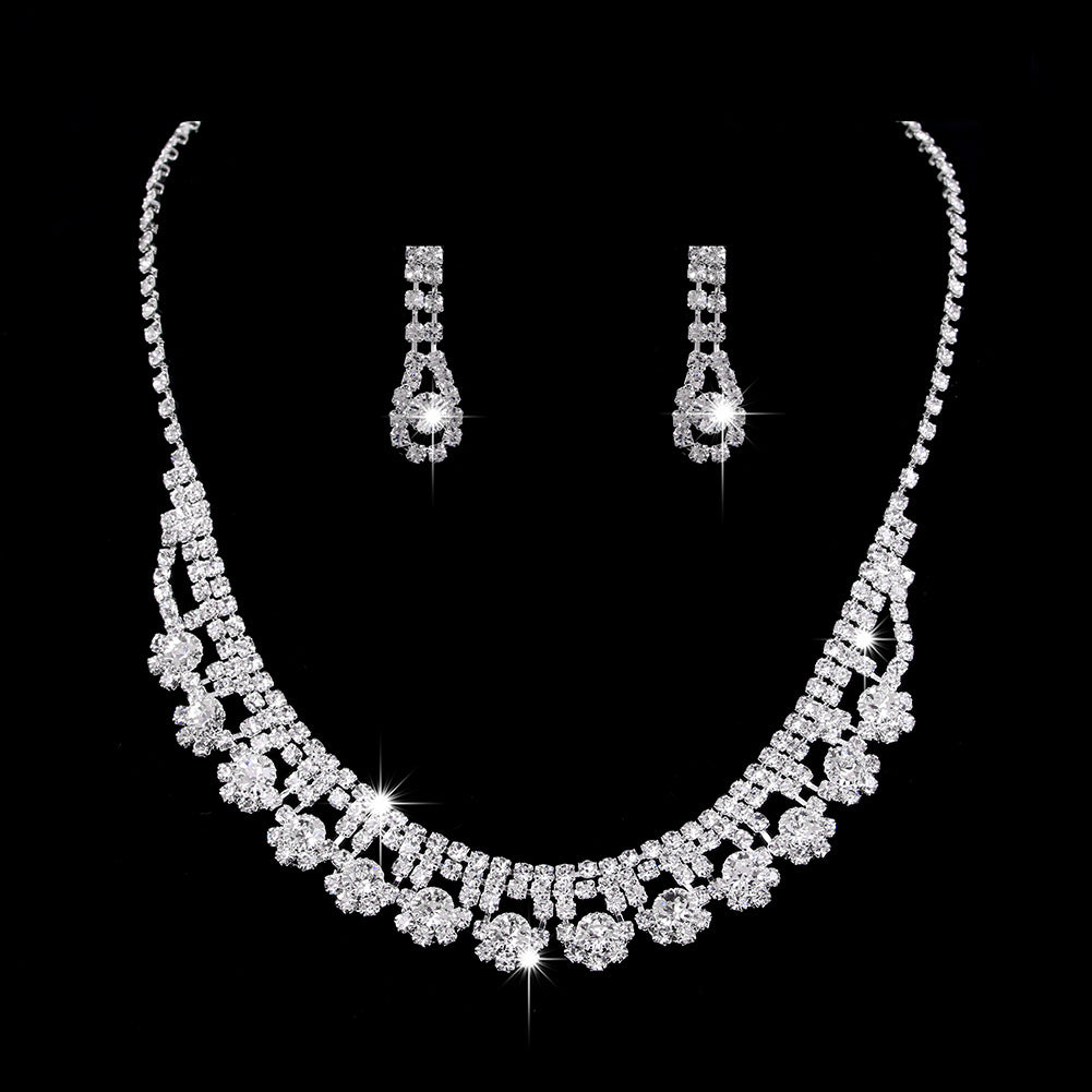 Rhinestone Halskette und Ohrringe