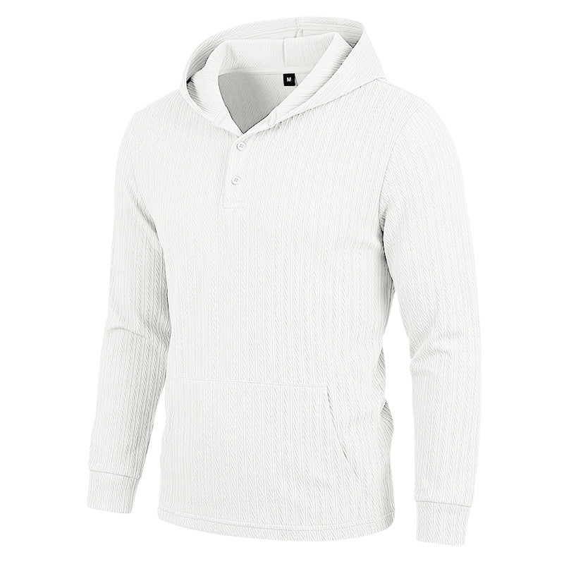 Herren Hoodie mit Fischgrat-Jacquard-Textur