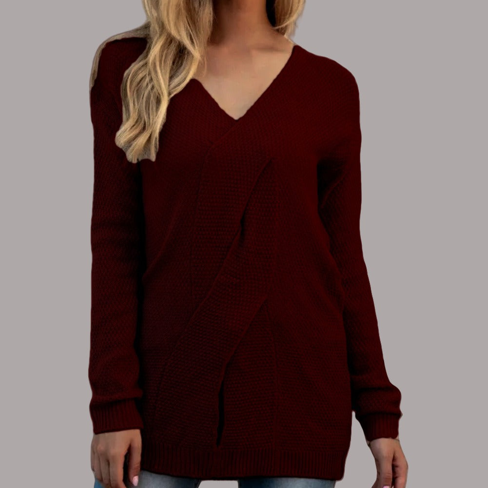 Strickpullover mit V-Ausschnitt