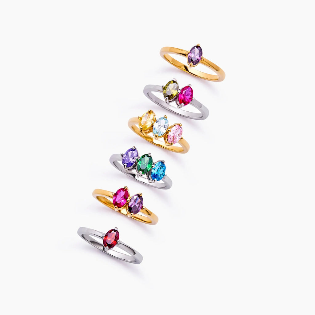 Geburtsstein-Ring mit Zirkonia