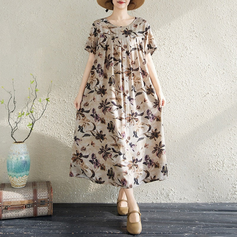 Elegantes Baumwollseidenkleid mit Taschen