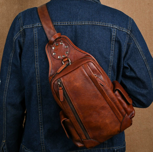 Männer Brusttasche aus Echtleder