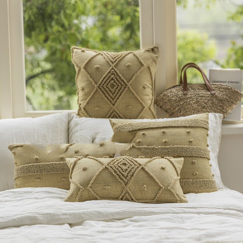 Samtkissen mit geometrischem Loop-Muster – Bild 2 | LuxeStyle