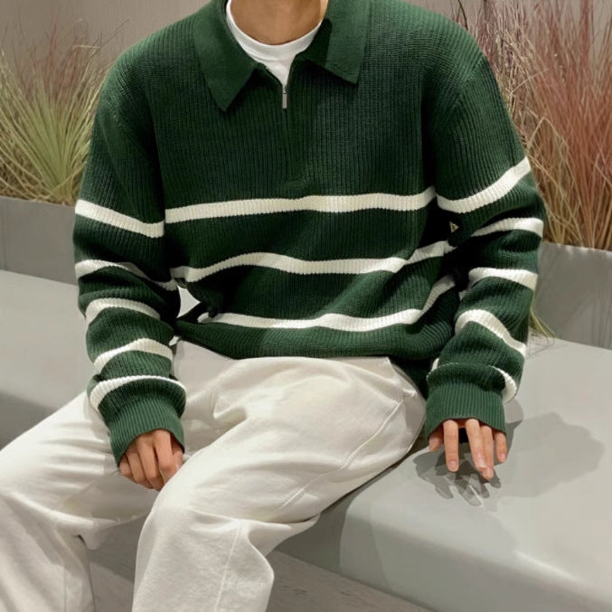 Bequemer Strickpullover mit Halbzipfel