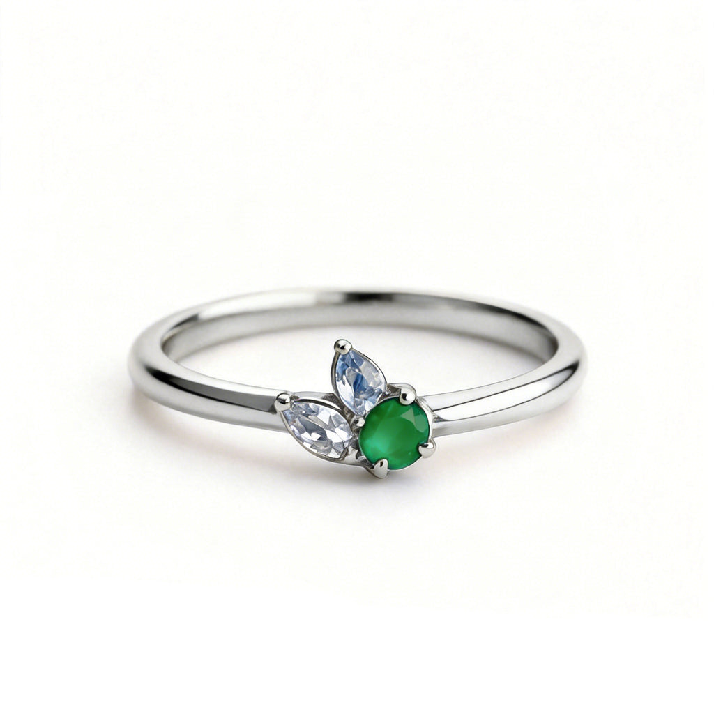 Mehrfarbiger Geburtsstein-Ring aus Kupfer