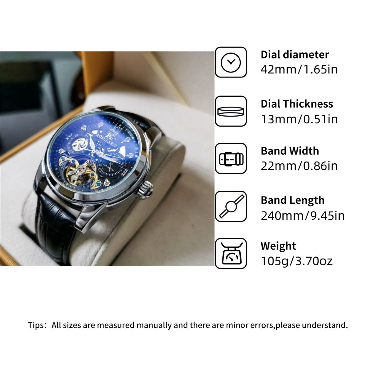Automatische Vintage-Uhr Herren wasserdicht leuchtend