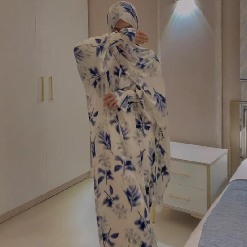 Langarm-Kleid mit Druck