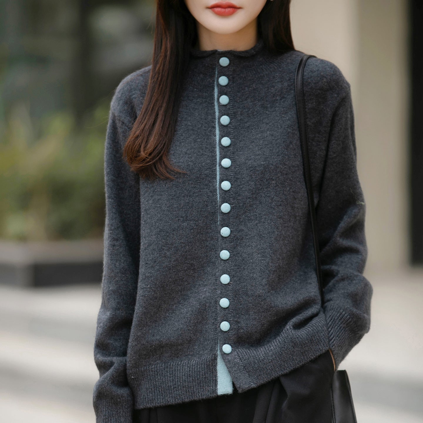 Chic gestrickte Jacke in Farbkombination