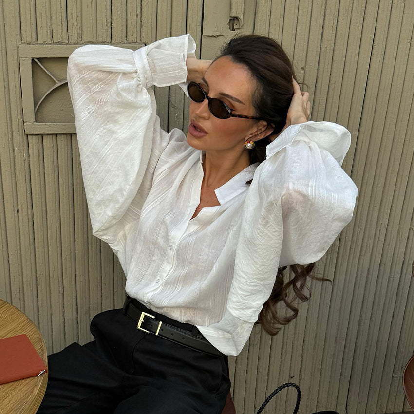 Langärmliges Stehkragen-Shirt im Loose-Fit – Bild 5 | LuxeStyle