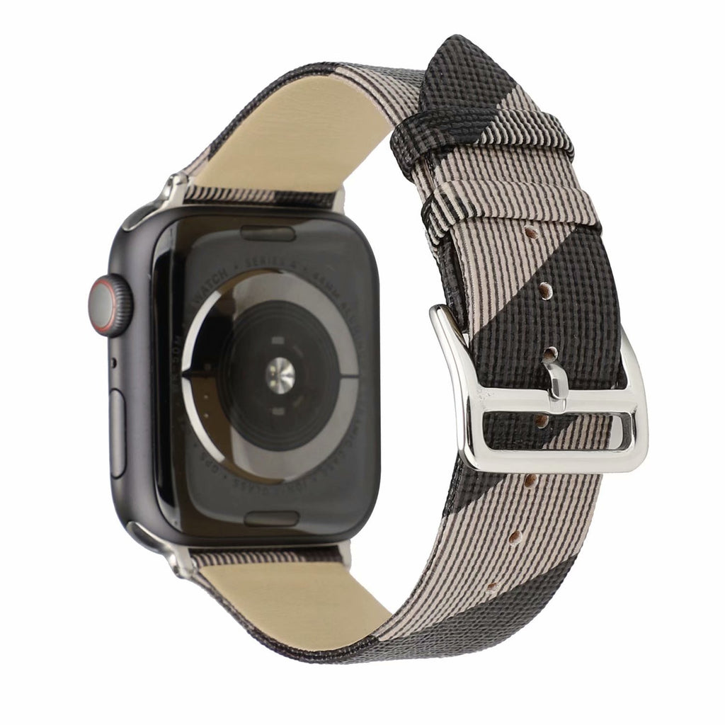 Kariertes Lederarmband für Smartwatches – Bild 2 | LuxeStyle