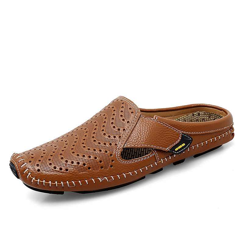 Atmungsaktive Casual-Sandalen aus Leder mit Hohl-Design