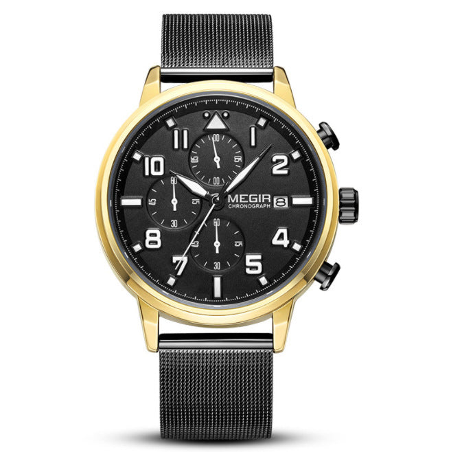 Herren Chronograph, wasserdichtes Stahlarmband | LuxeStyle