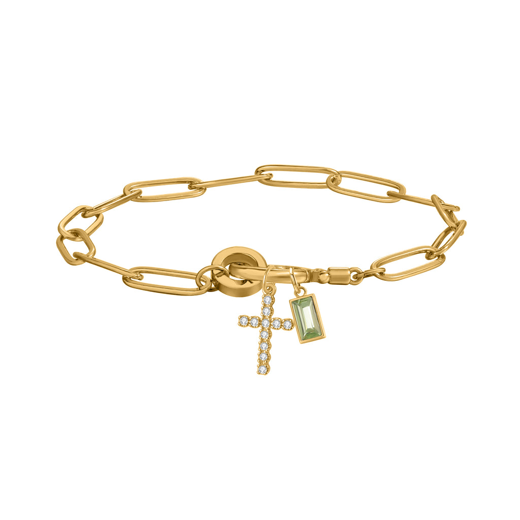 Personalisiertes Geburtsstein Kreuz Armband – Bild 2 | LuxeStyle