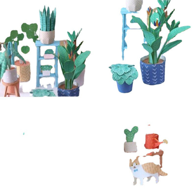 Miniatur-Gewächshaus 3D-Papiermodell zum Selberbauen