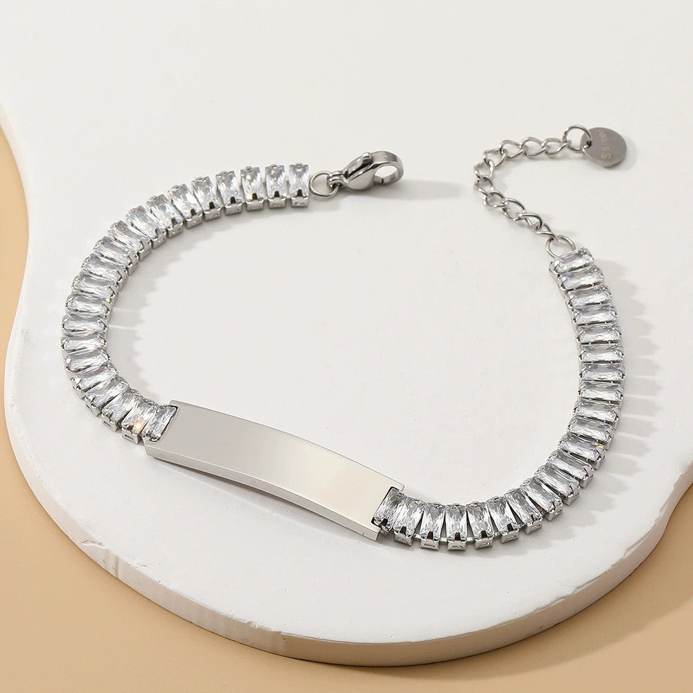 Edelstahl Armband mit bunten Zirkonia