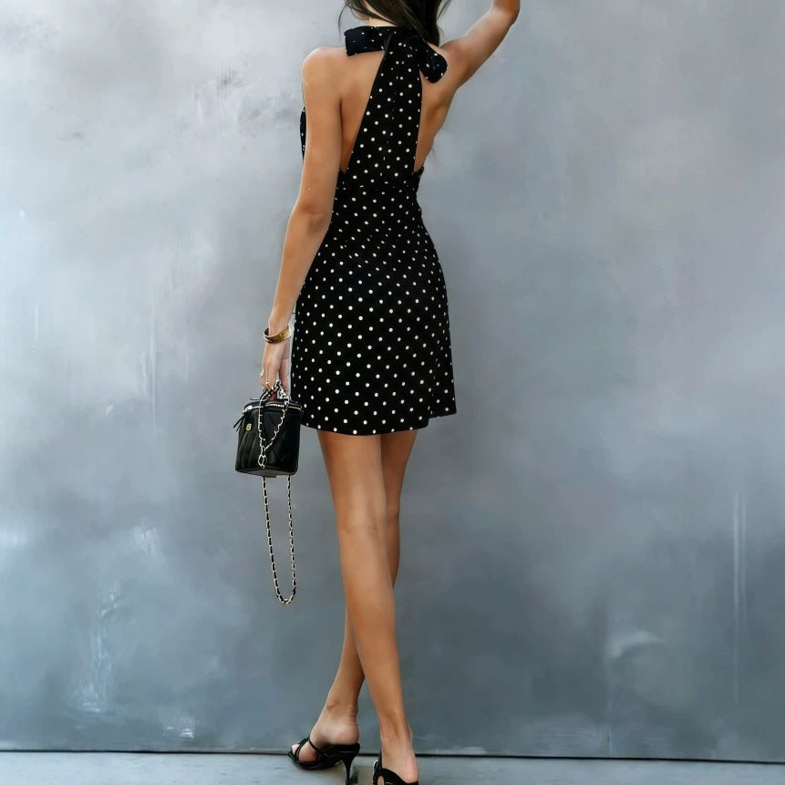 Sexy Neckholder-Minikleid mit Polka-Dots – Bild 2 | LuxeStyle