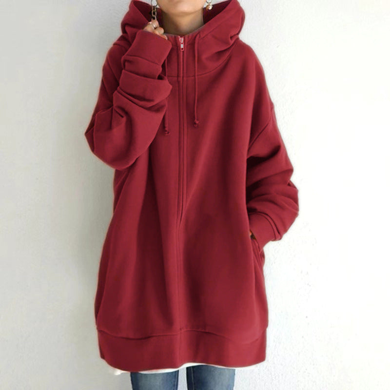 Trendiger Urbaner Langarm-Hoodie mit Fleecefutter