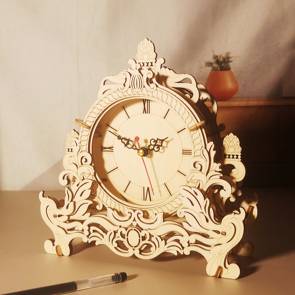 3D Holzpuzzle-Uhr Bausatz