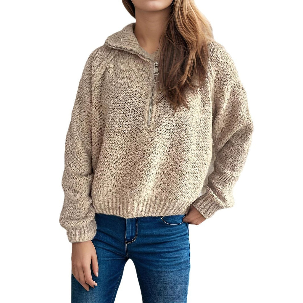 Pullover mit Reissverschluss und Reverskragen