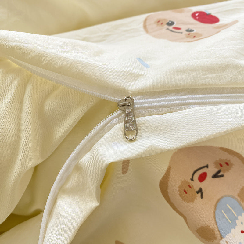 Gerüschtes Baumwoll-Bettwäsche-Set