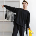 Sweatshirt mit Rundhals und langen Quasten
