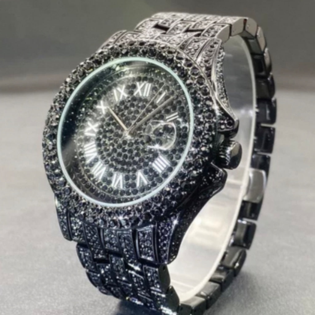Premium-Diamant Herrenquarzuhren mit Kalendarfunktion