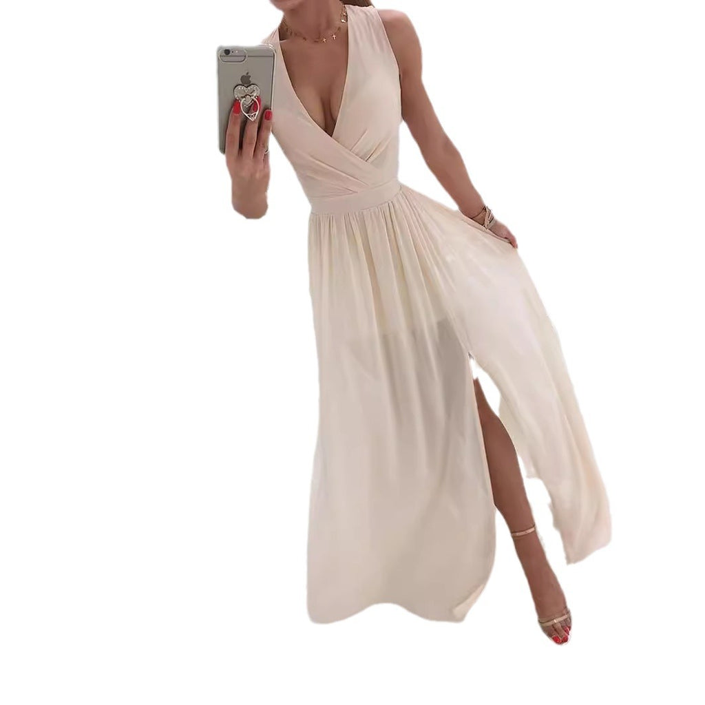 Ärmelloses V-Ausschnitt Kleid – Bild 5 | LuxeStyle