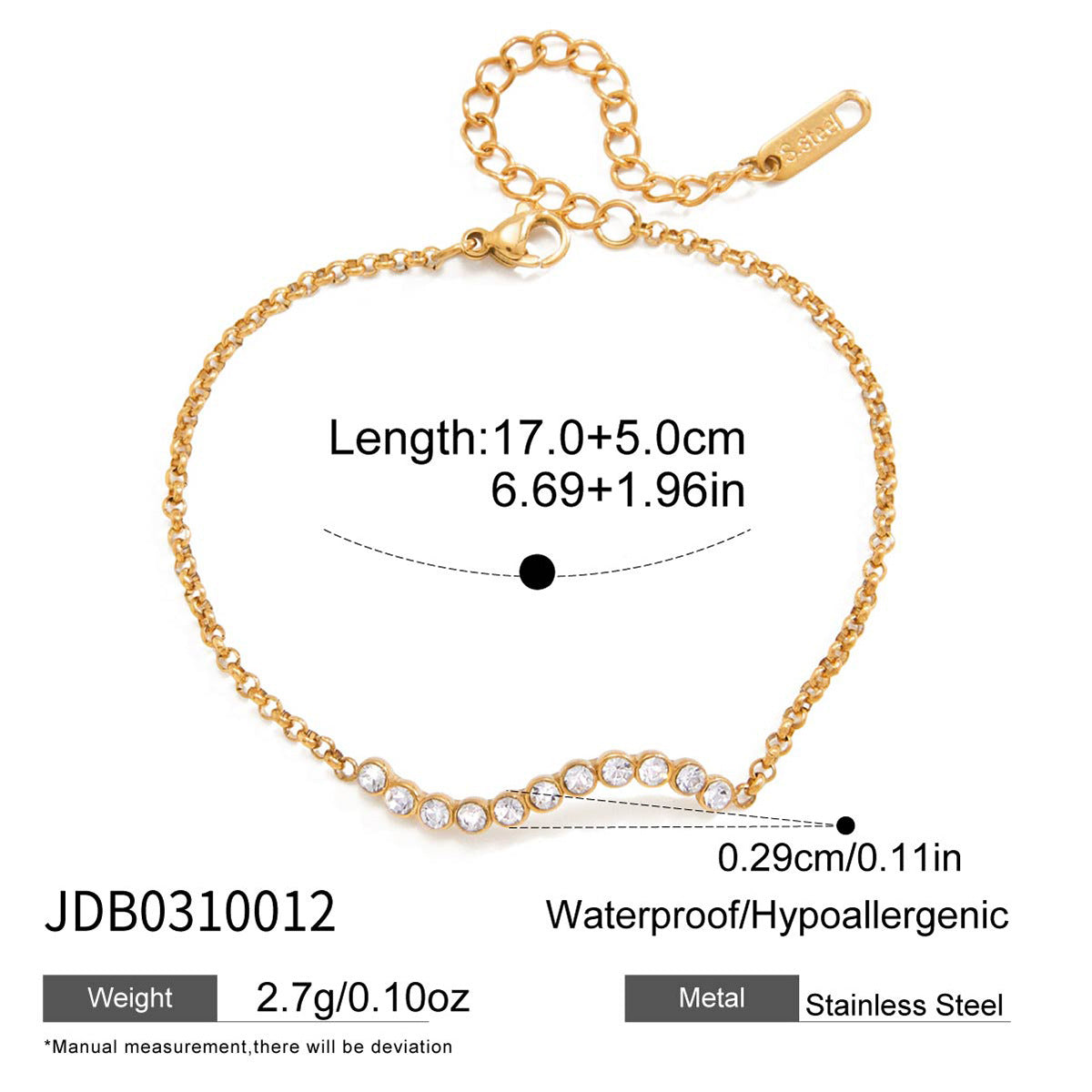 Stainless-Steel Herzschmuckarmband – Bild 10 | LuxeStyle
