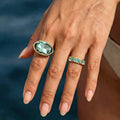 Geometrischer Edelstahlring im French-Stil