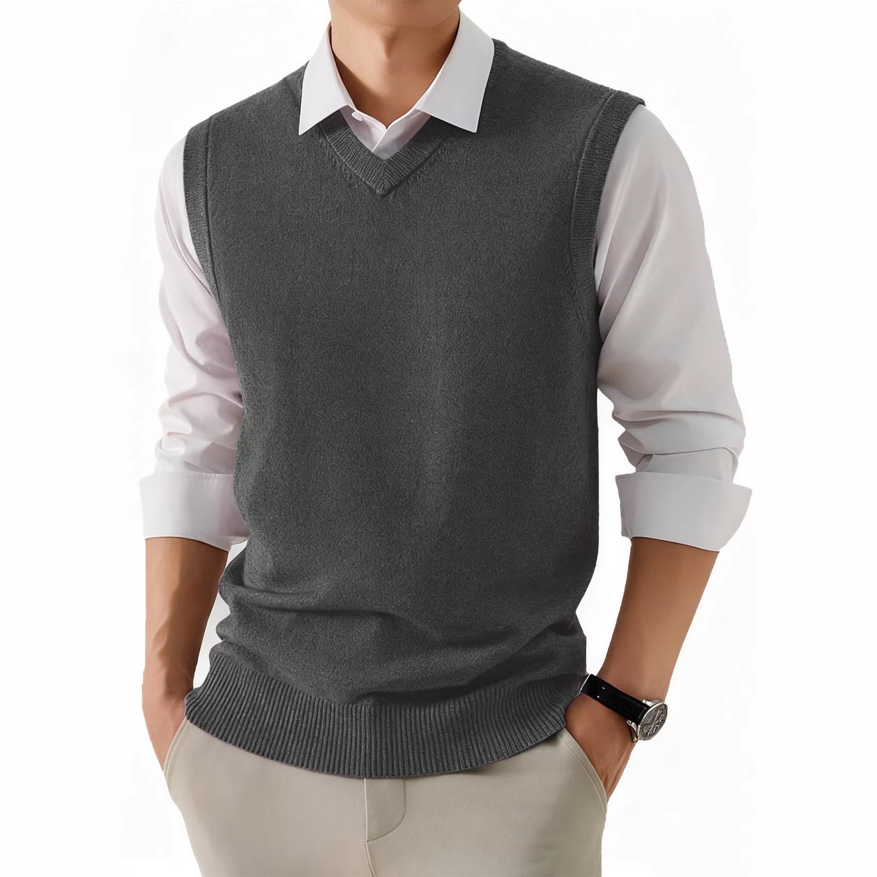 Herren-Westen Business-Casual Loose Fit für Anzüge