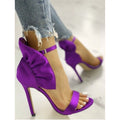 Stiletto-Streifen Sandalen in Lila, Plus-Size – Bild 6 | LuxeStyle