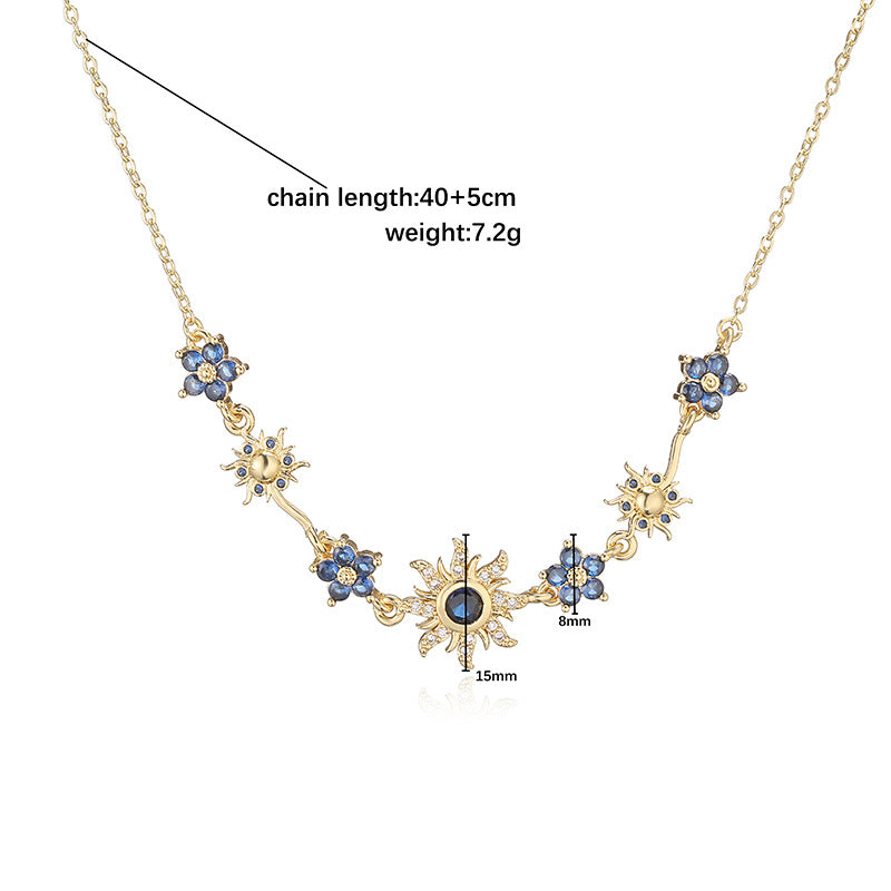 Blumen Armband oder Halskette mit Zirkonia
