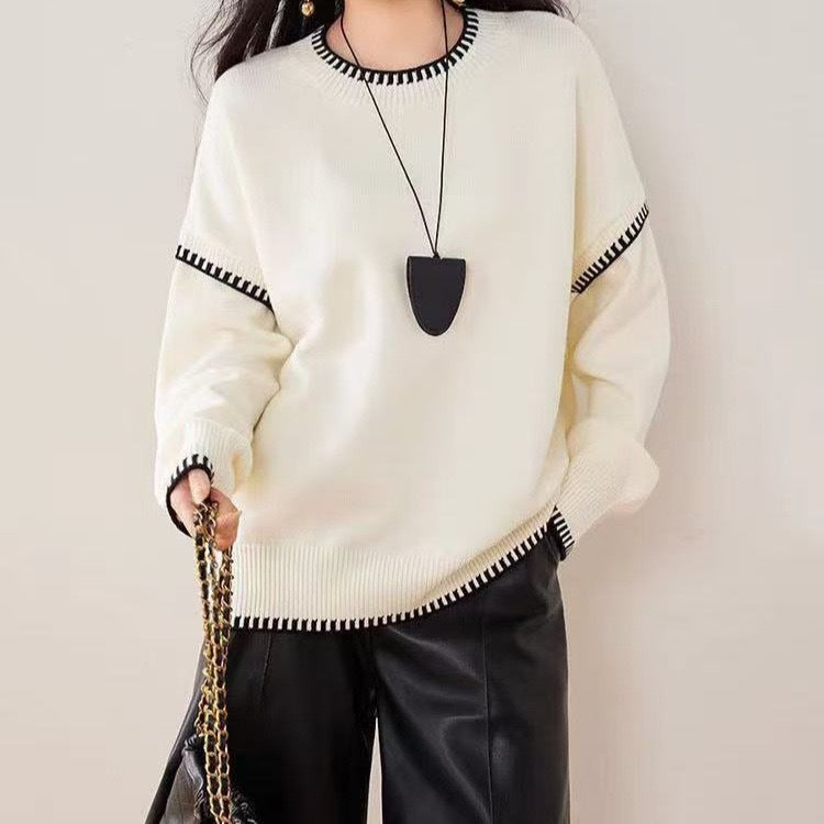 Damen Color-Block Pullover aus Wollmischung