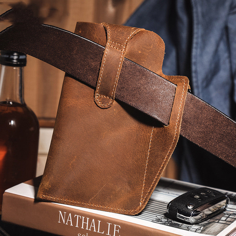 Vintage-Bauchtasche aus Rindsleder für Herren