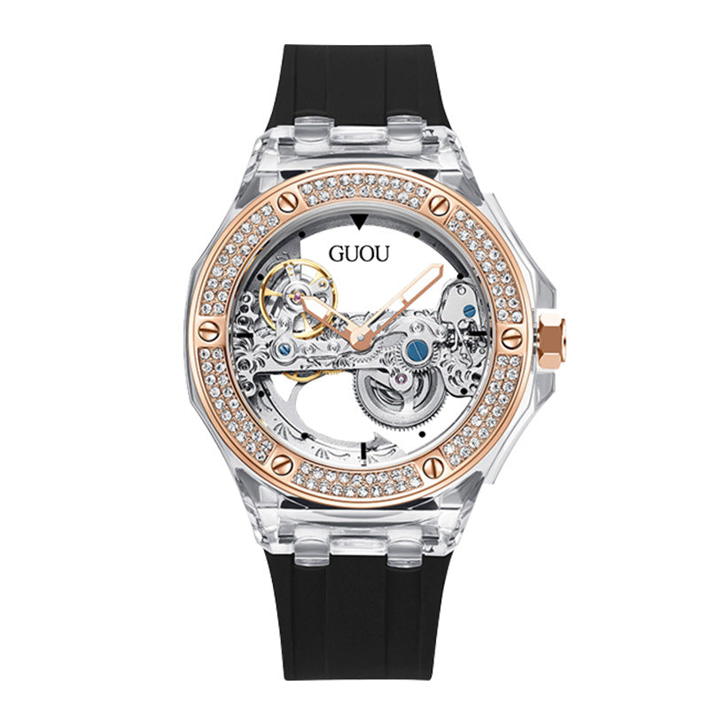 Damen-Automatikuhr mit Silikonband – Bild 2 | LuxeStyle