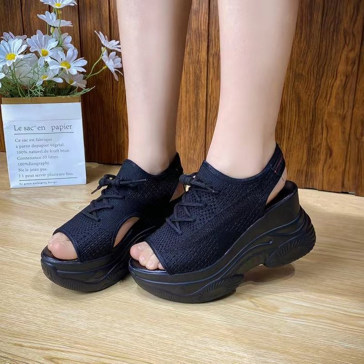 Keilabsatz-Sandalen mit atmungsaktivem Mesh – Bild 13 | LuxeStyle
