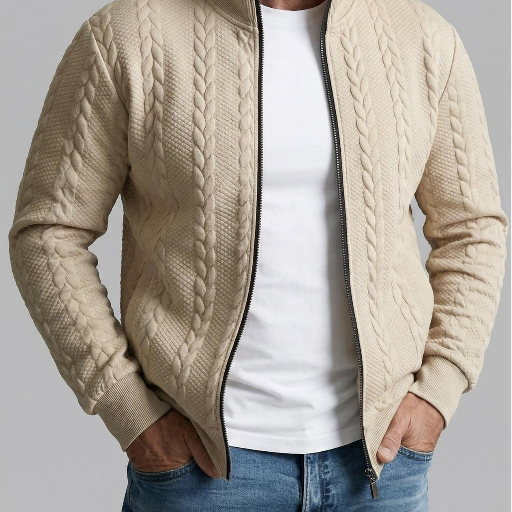 Jacquard Stehkragenjacke für Herren
