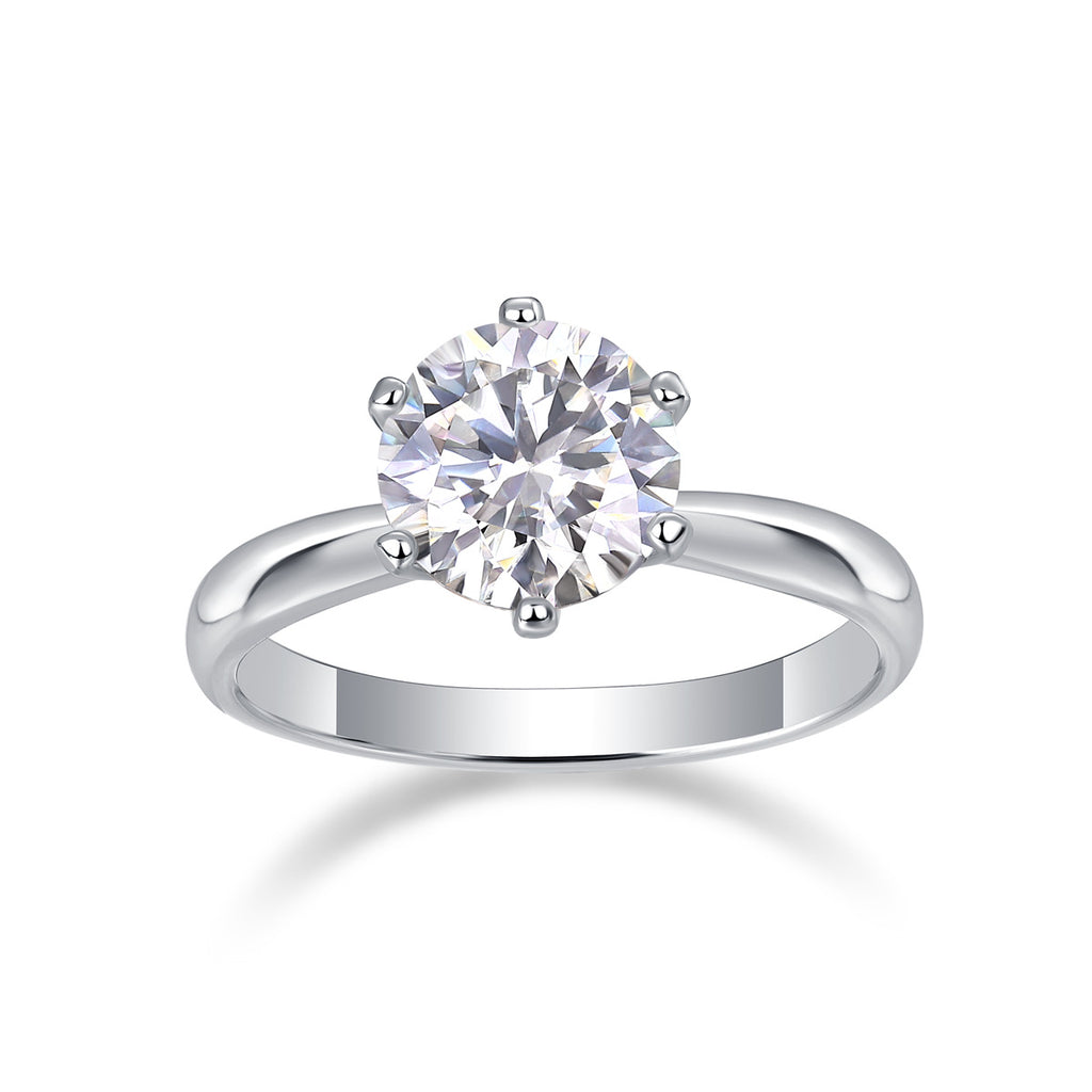 Moissanit-Ring mit Krappenfassung aus 925er Silber – Bild 4 | LuxeStyle