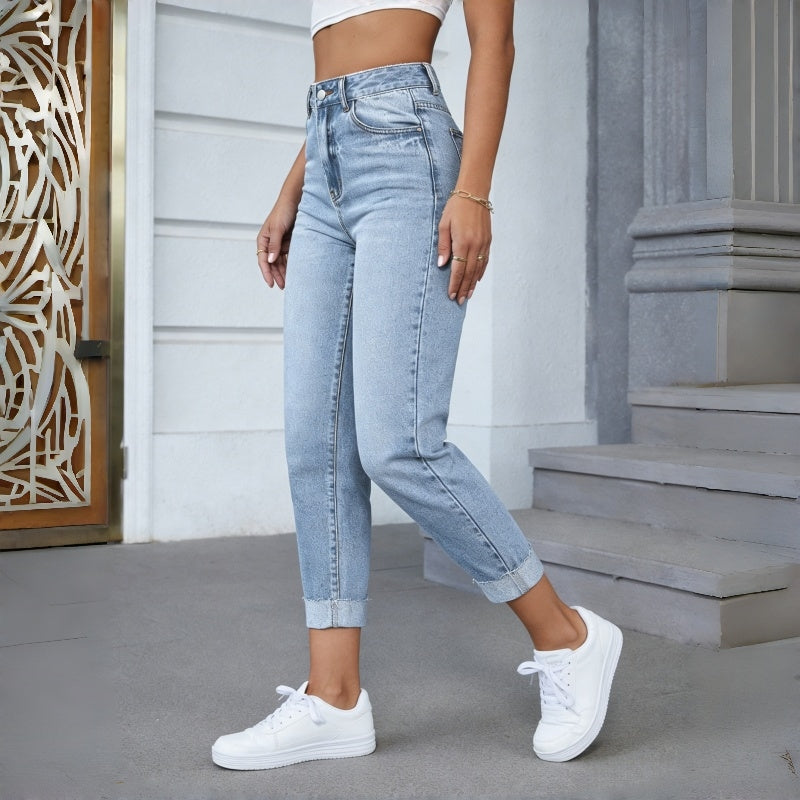Leichte, blaue Skinny Jeans