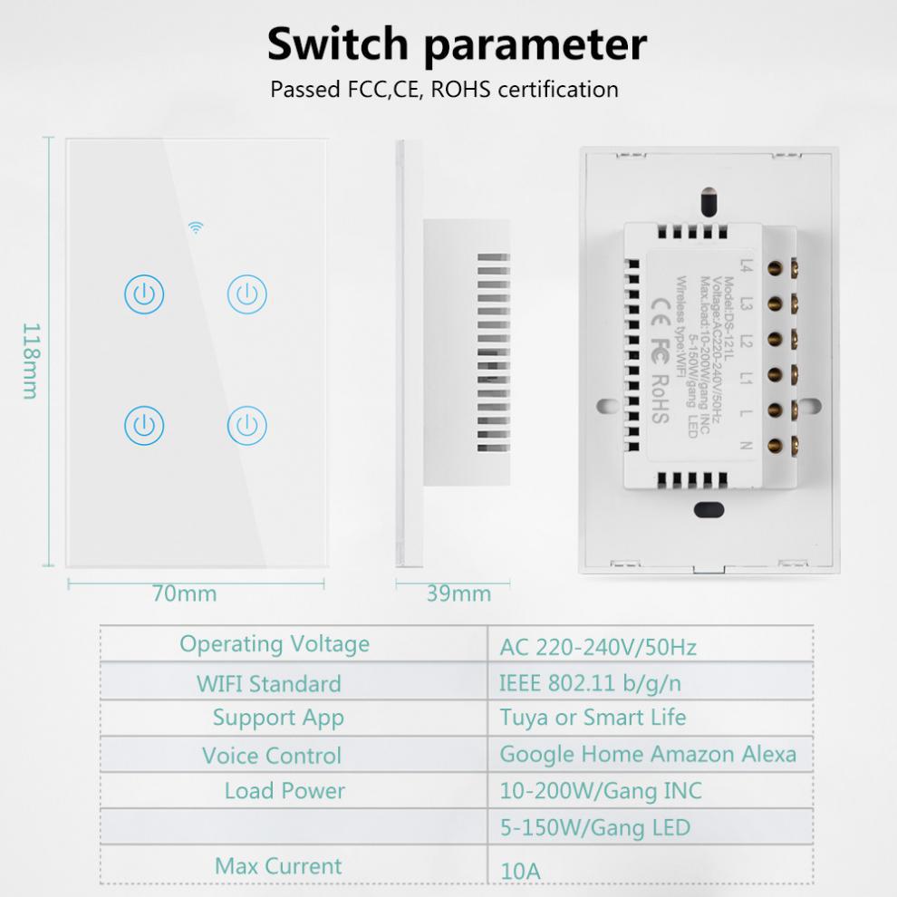 Zero Fire Universal WLAN Touch-Wandschalter – Ansicht 8