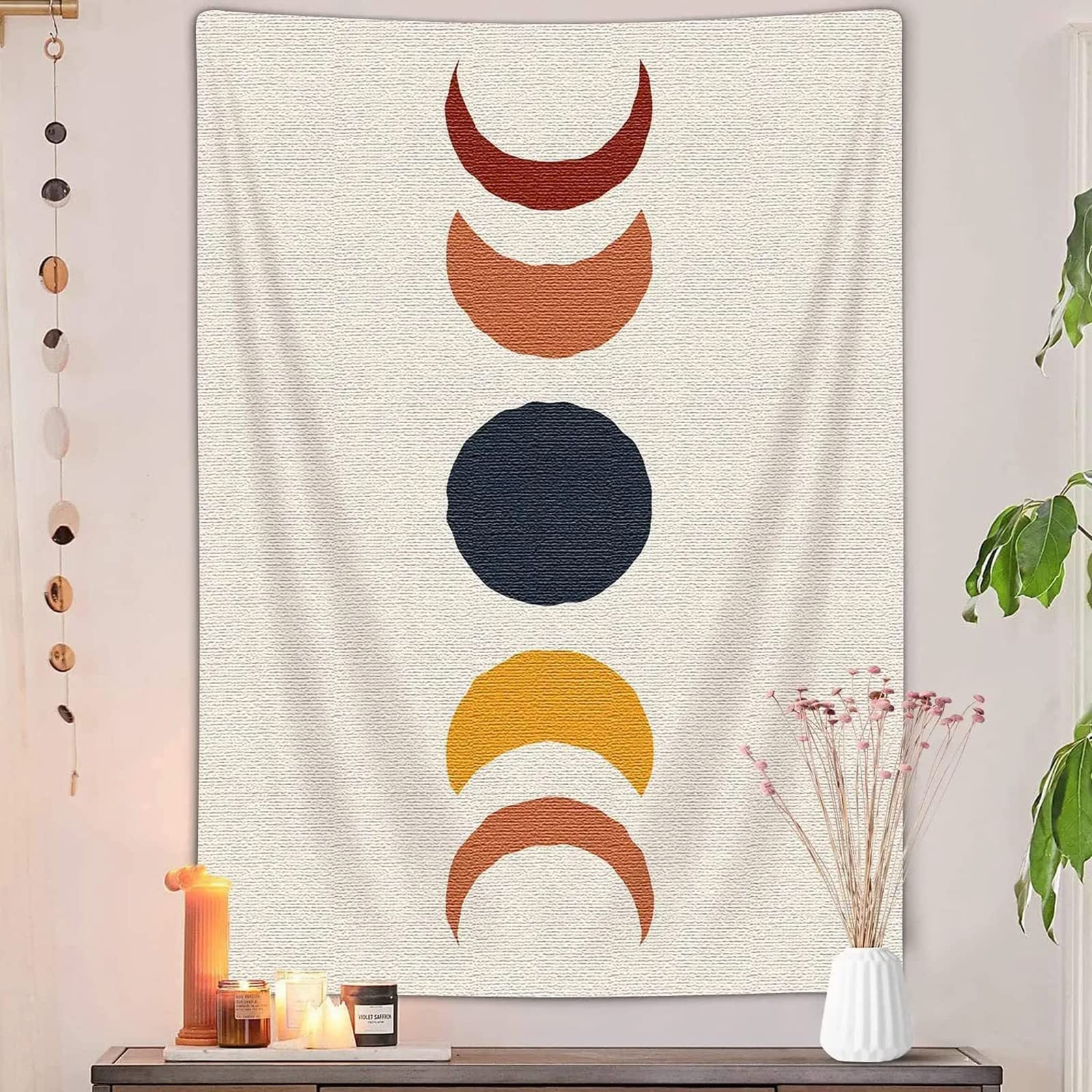 Bohemian Sun Wandteppich im Retro-Stil