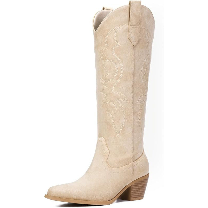 Western Stiefel mit hohem Schaft und seitlichem Reissverschluss