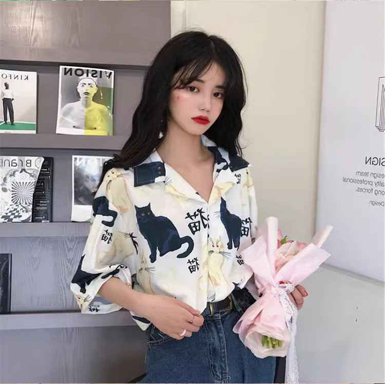 Damen Bluse mit Blumenmuster und kurzen Ärmeln