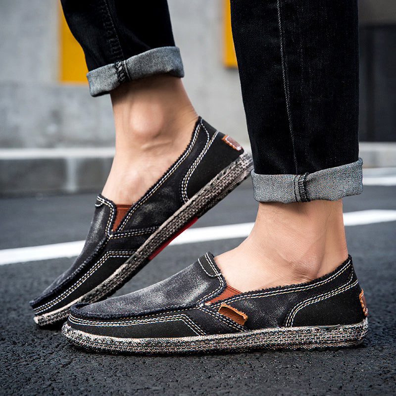 Herren Canvas Loafer Washed Denim