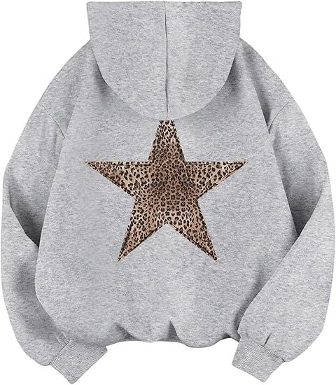 Kapuzenpullover mit Leo- und Sternenprint