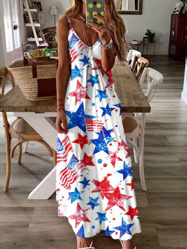 3D Digitaldruck Flaggen-Kleid für Damen