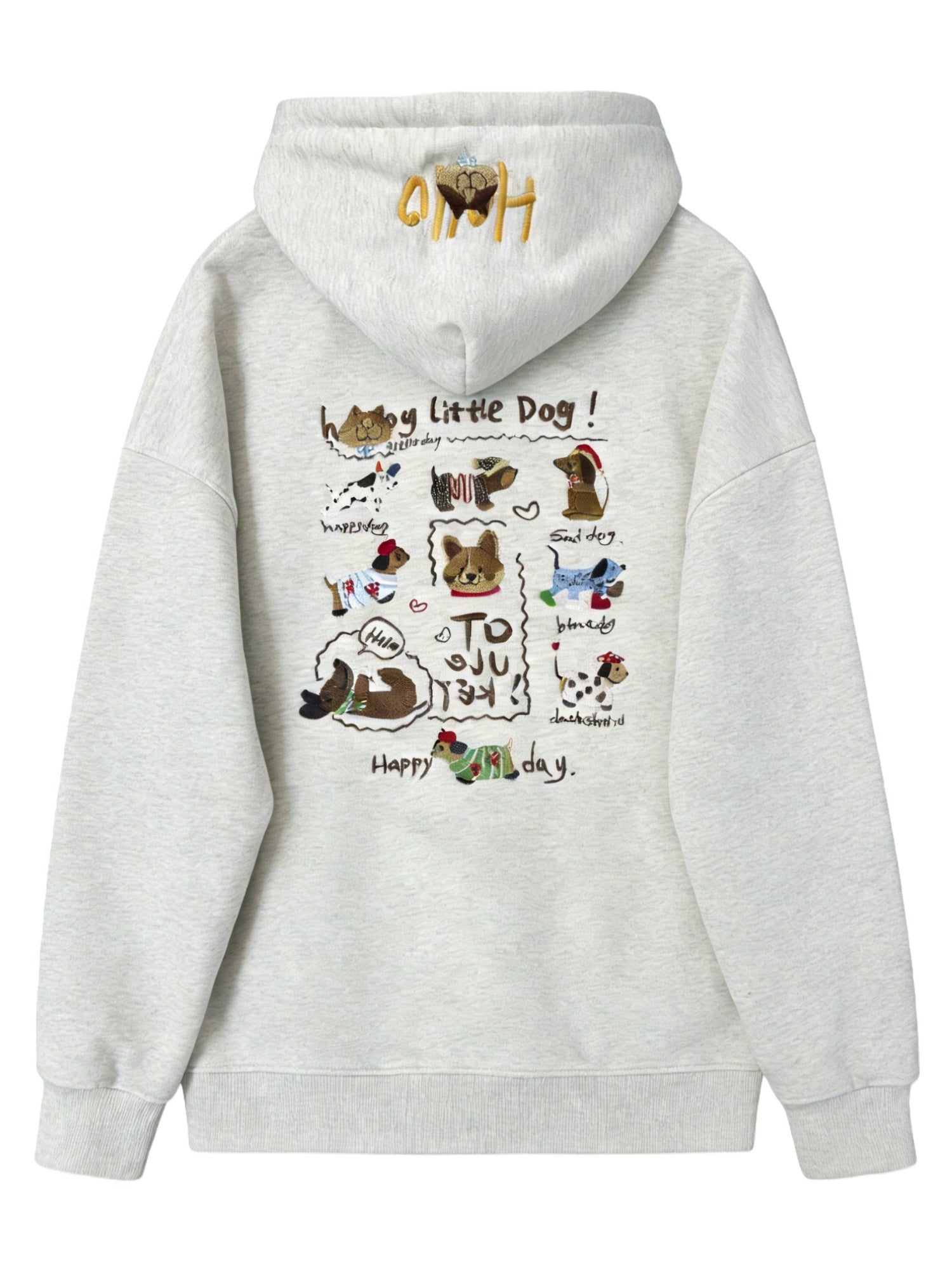 Dackel Bestickter Hoodie