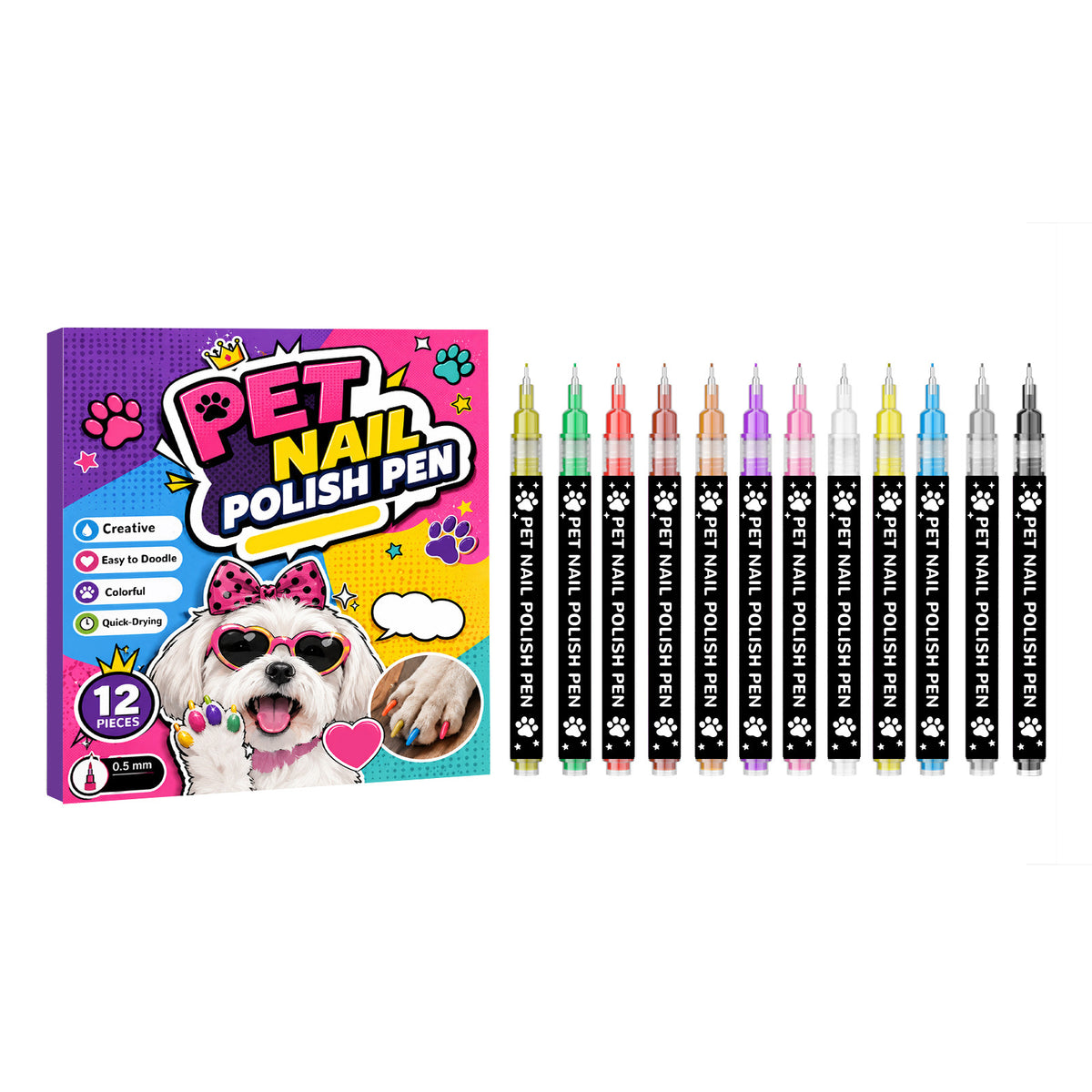 Nagellackstift für Haustiere – 12er-Set – Bild 3 | LuxeStyle