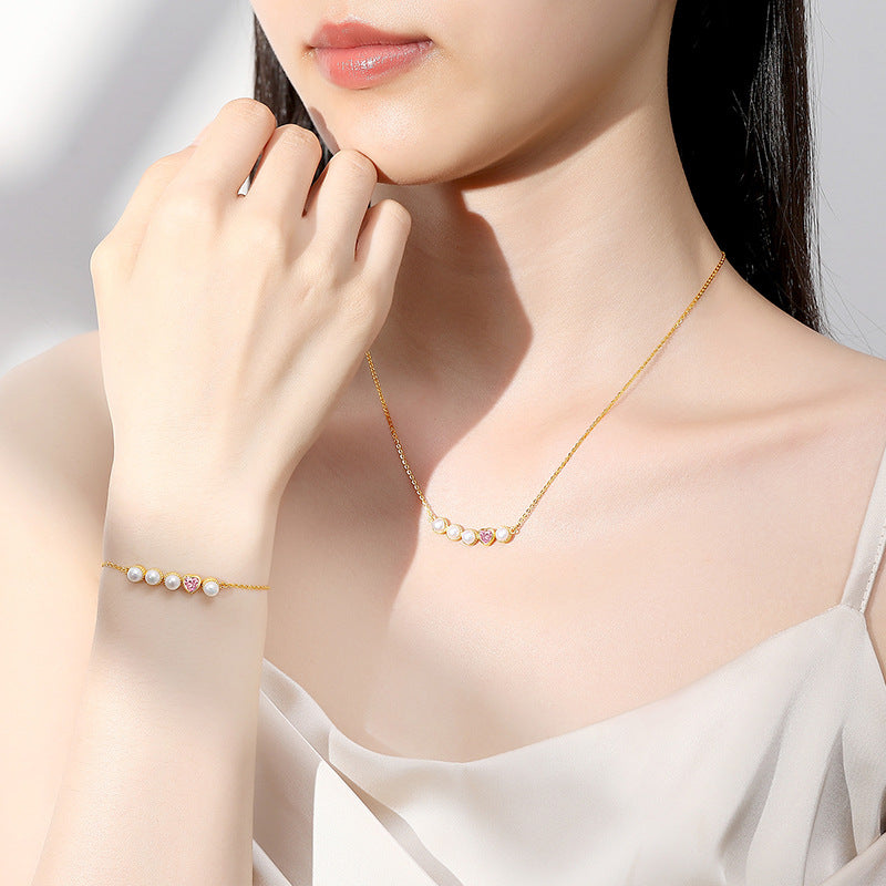 Herzschlag-Armband mit Süsswasserperle – Bild 5 | LuxeStyle