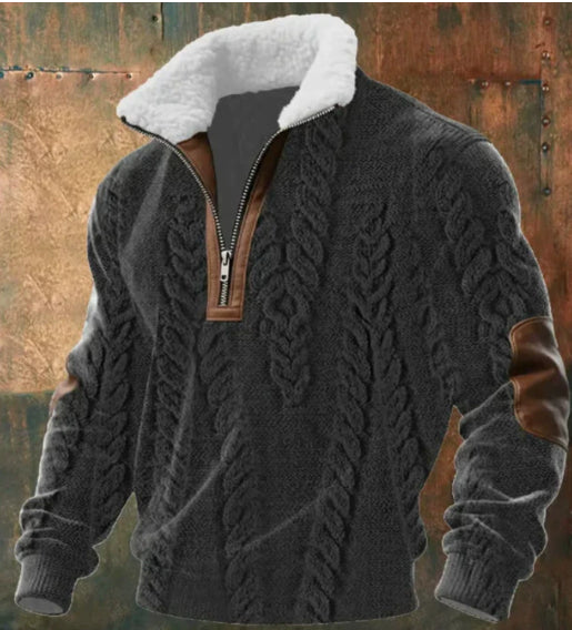 Herren Langarmshirt mit Digitaldruck und Reissverschluss